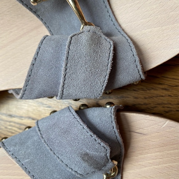 Gucci Blue Suade Horsebit Clog Sandals - Picture 12 of 13